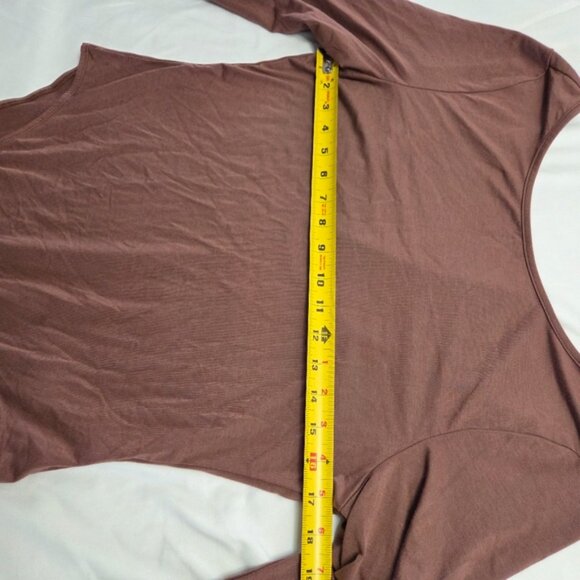 SHEIN Curve Plus Scoop Neck Bodysuit Brown 1XL - Picture 9 of 13